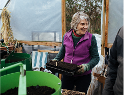 Volunteers helping at food bank