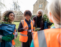 People volunteering in community cleanup