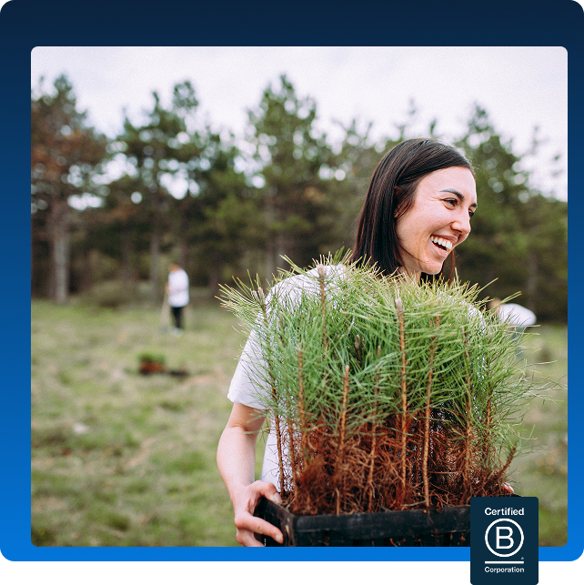 a person happily taking part in gardening
